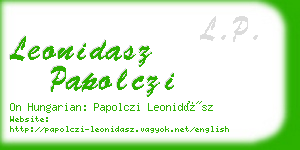 leonidasz papolczi business card
